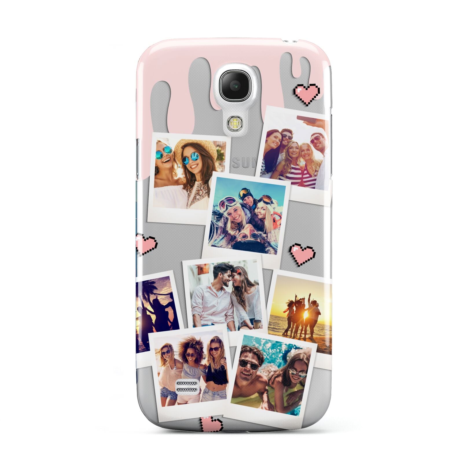 Digital Hearts Photo Upload with Text Samsung Galaxy S4 Mini Case