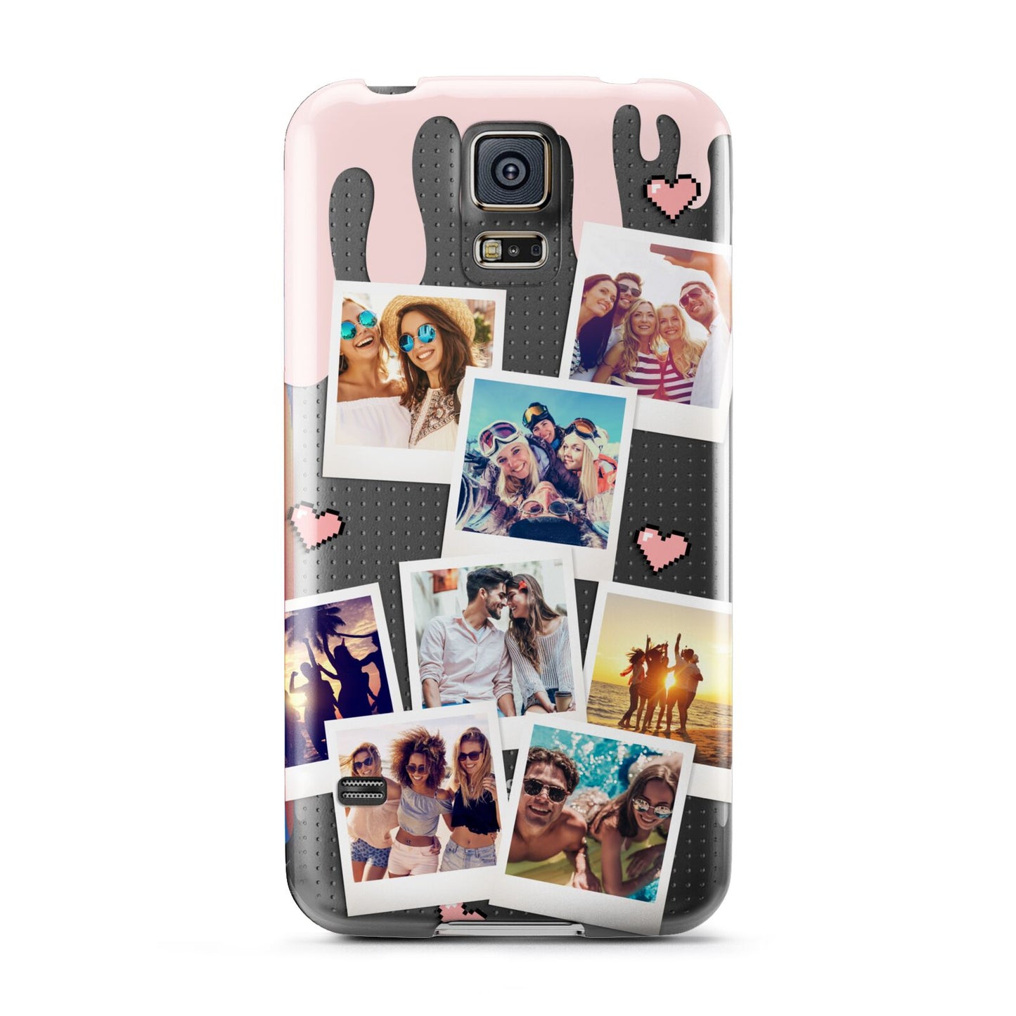 Digital Hearts Photo Upload with Text Samsung Galaxy S5 Case