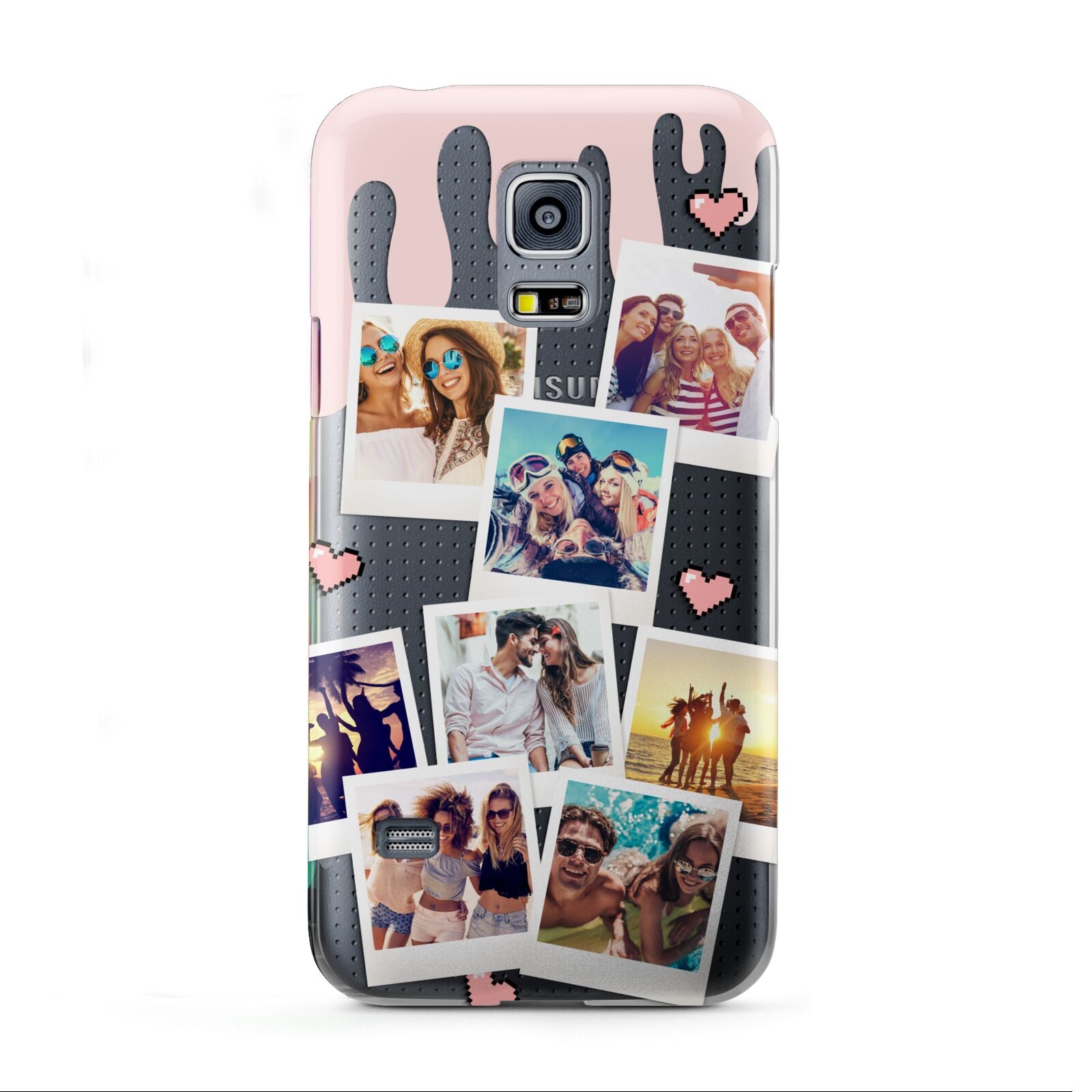 Digital Hearts Photo Upload with Text Samsung Galaxy S5 Mini Case