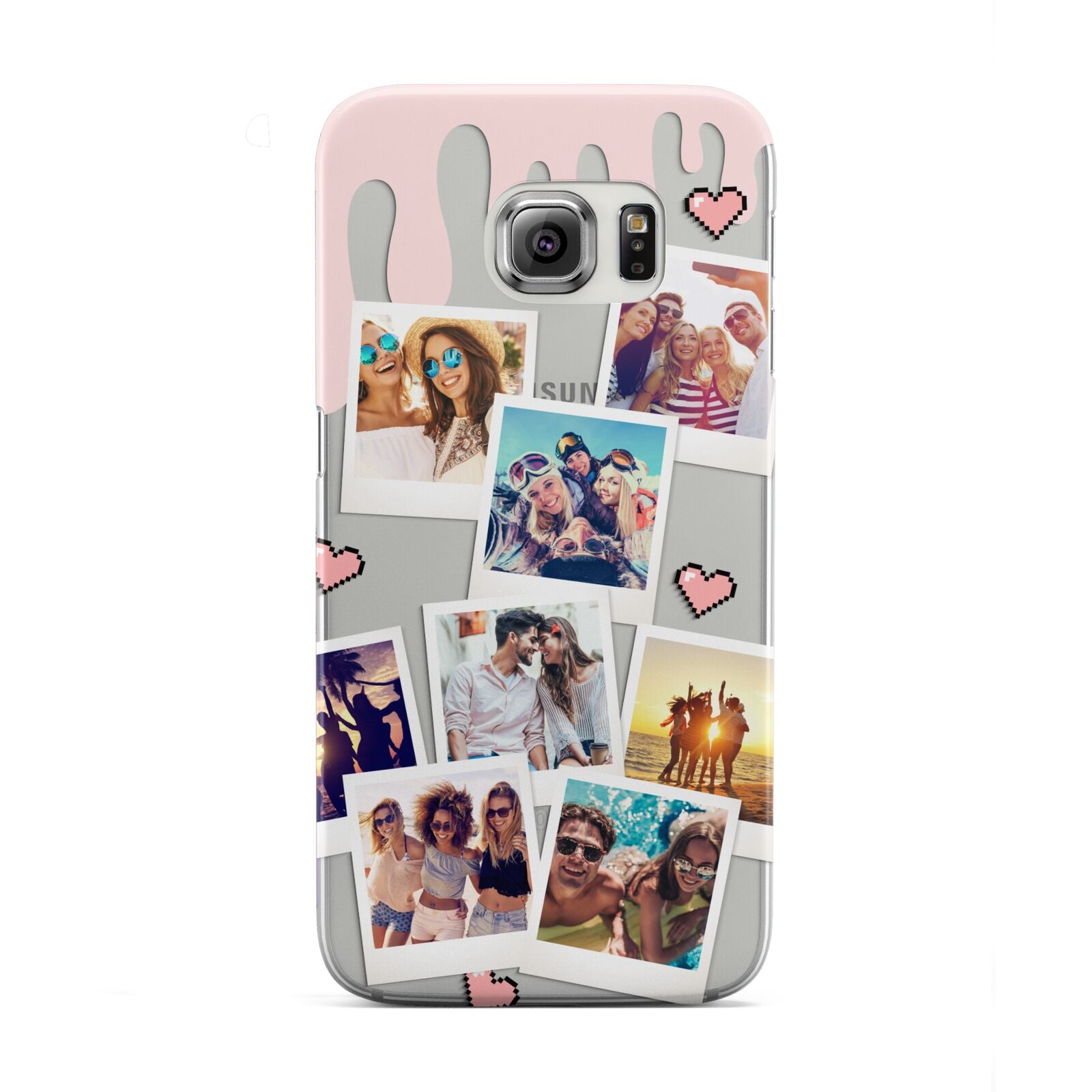 Digital Hearts Photo Upload with Text Samsung Galaxy S6 Edge Case