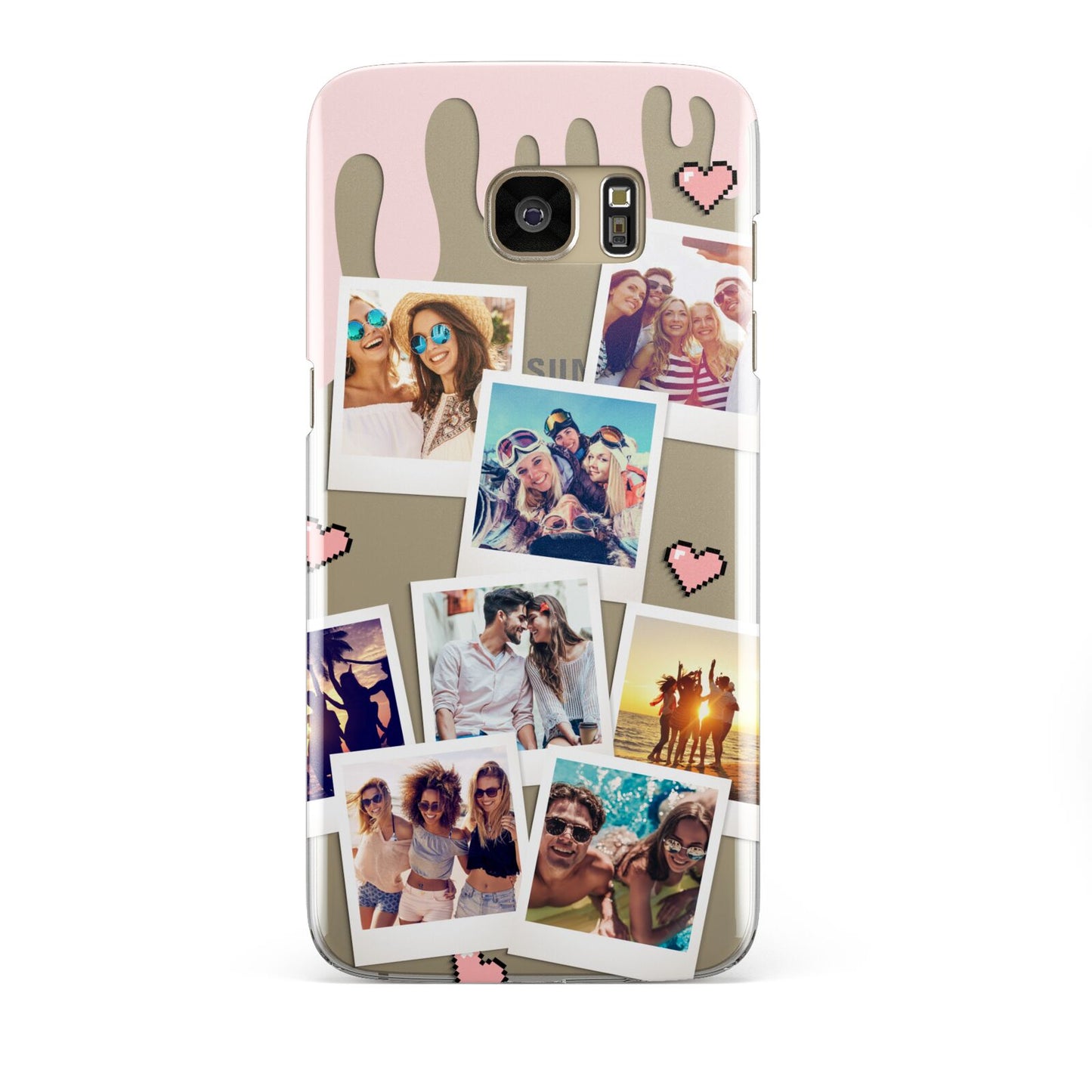 Digital Hearts Photo Upload with Text Samsung Galaxy S7 Edge Case