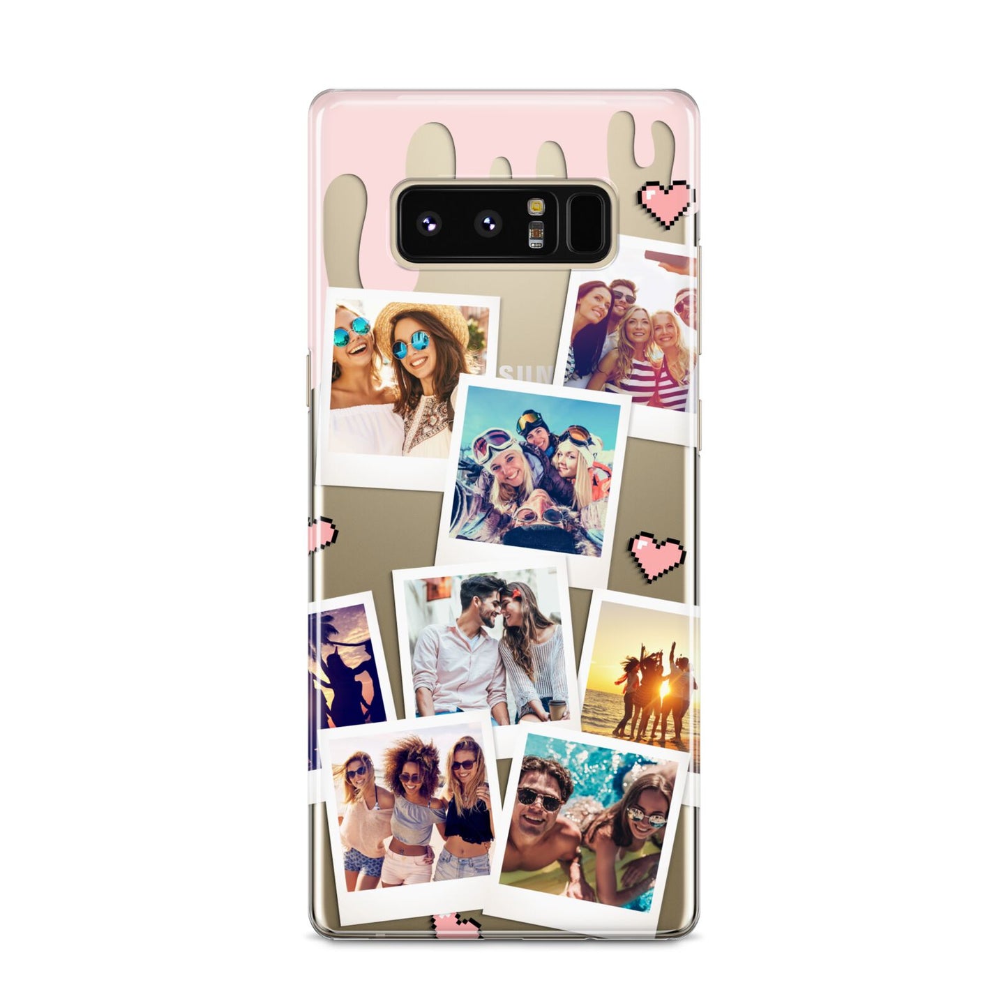 Digital Hearts Photo Upload with Text Samsung Galaxy S8 Case