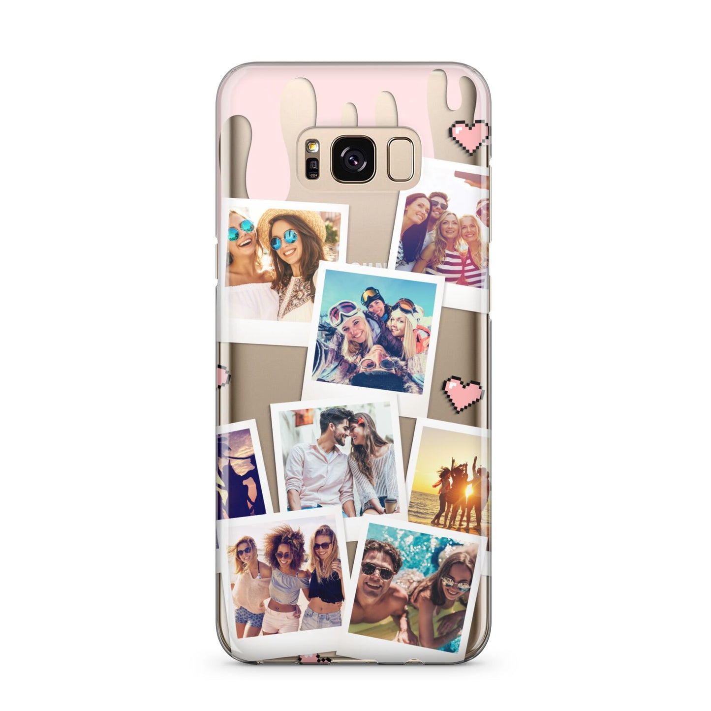 Digital Hearts Photo Upload with Text Samsung Galaxy S8 Plus Case