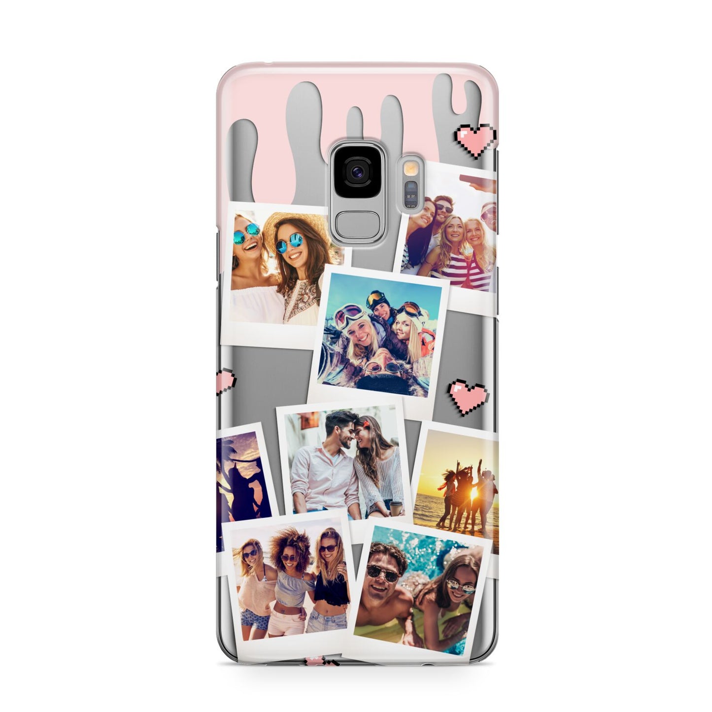 Digital Hearts Photo Upload with Text Samsung Galaxy S9 Case