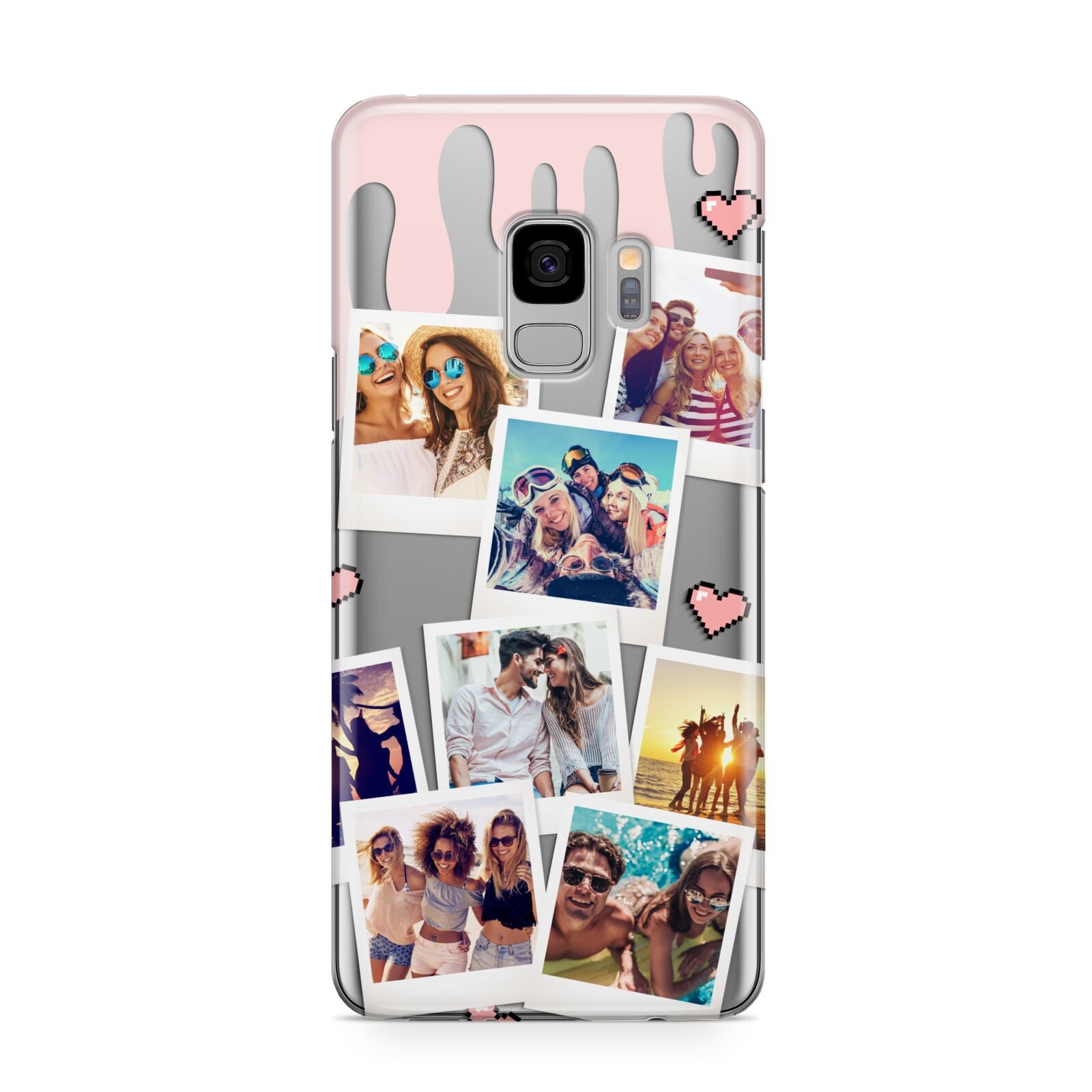 Digital Hearts Photo Upload with Text Samsung Galaxy S9 Case