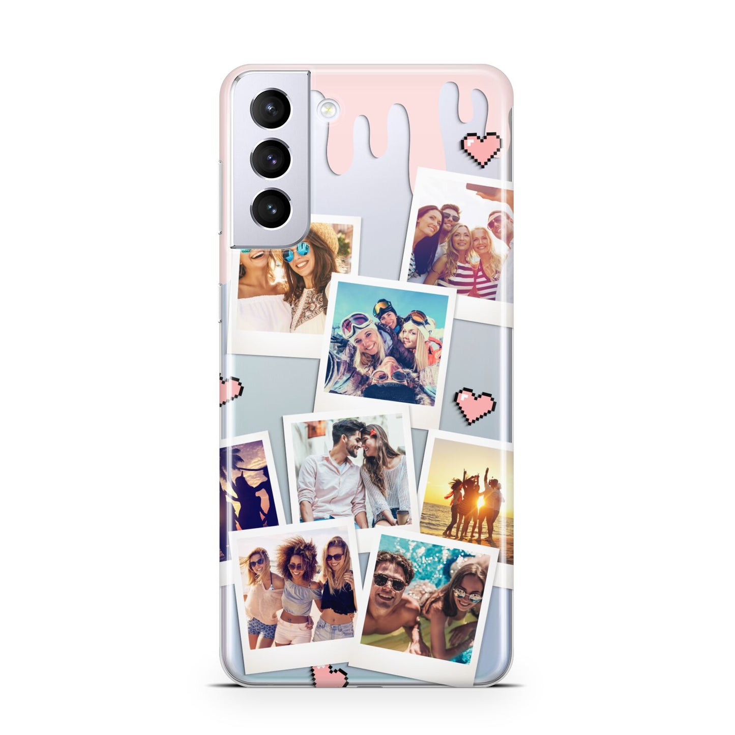 Digital Hearts Photo Upload with Text Samsung S21 Plus Case