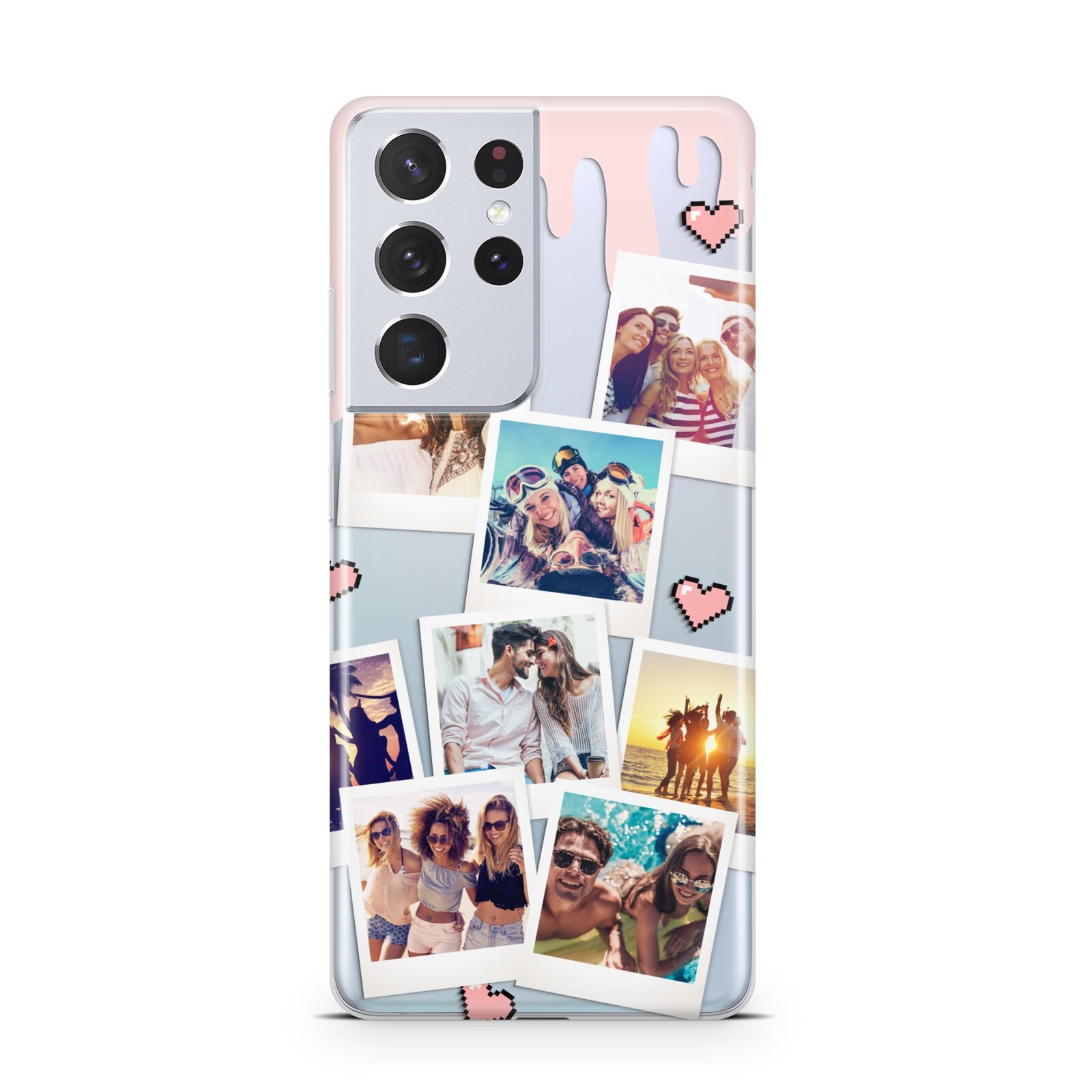 Digital Hearts Photo Upload with Text Samsung S21 Ultra Case