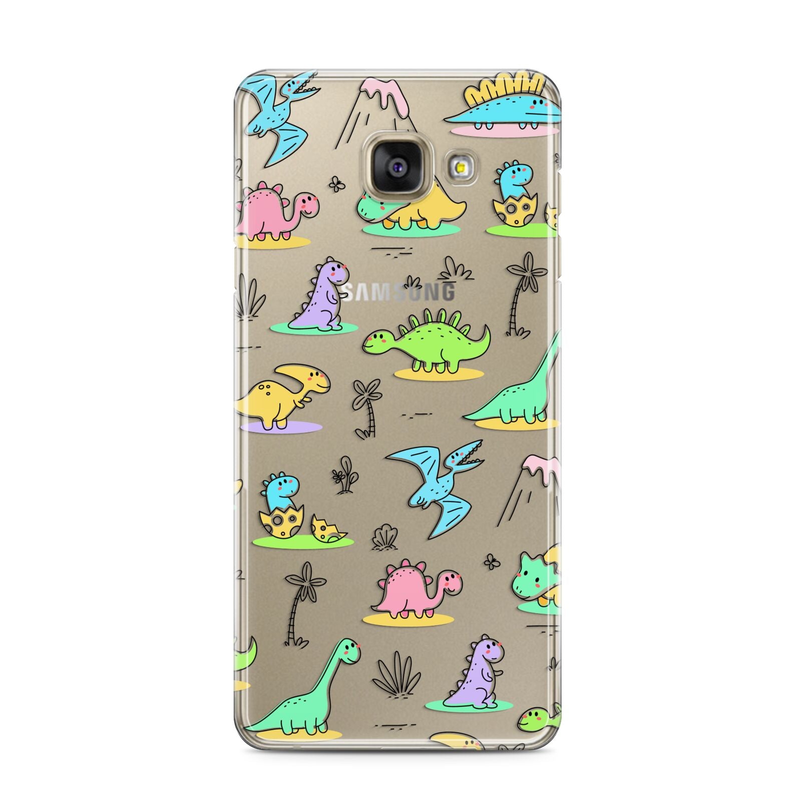 Dinosaur Samsung Galaxy A3 2016 Case on gold phone