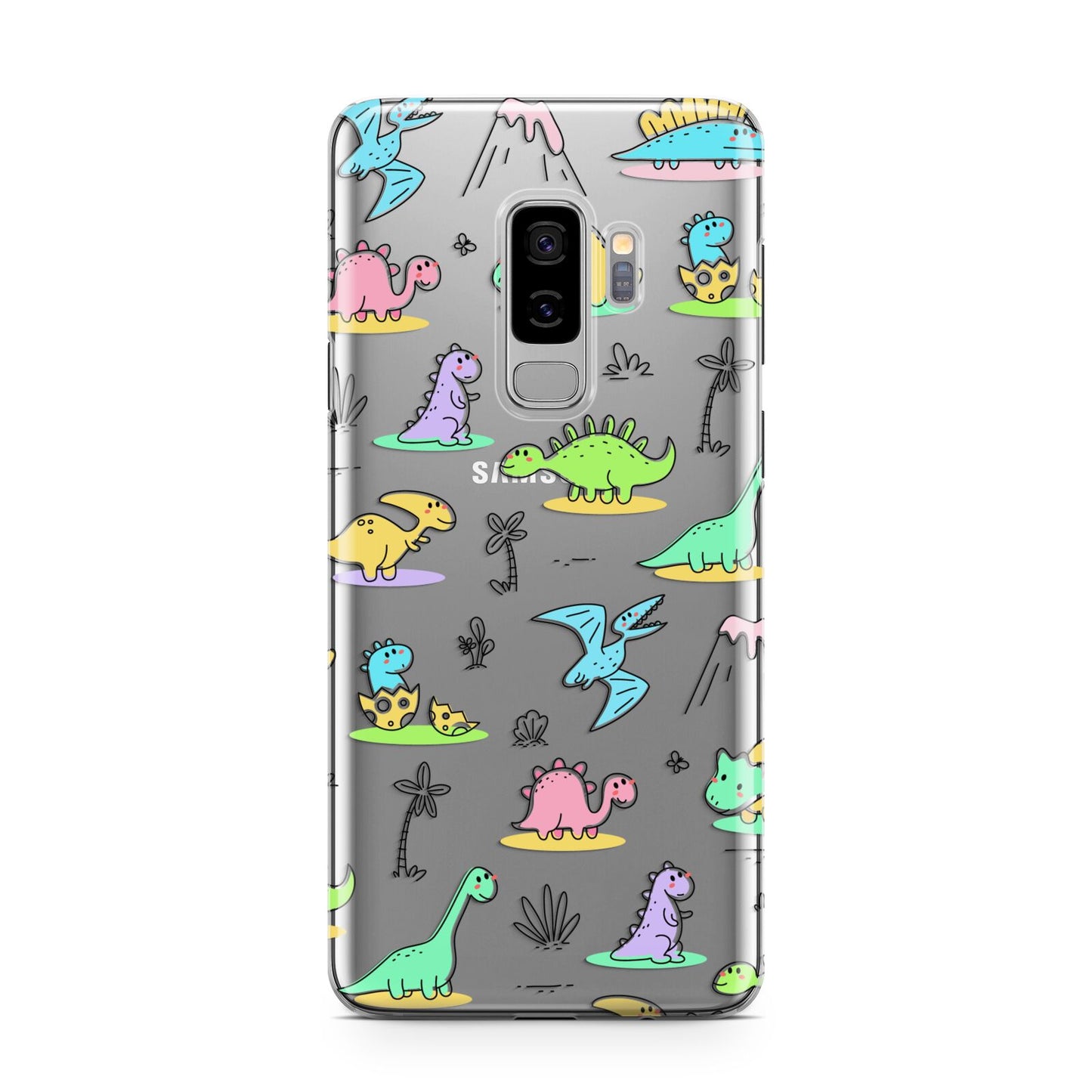 Dinosaur Samsung Galaxy S9 Plus Case on Silver phone