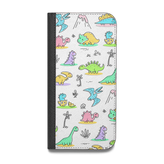 Dinosaur Vegan Leather Flip iPhone Case