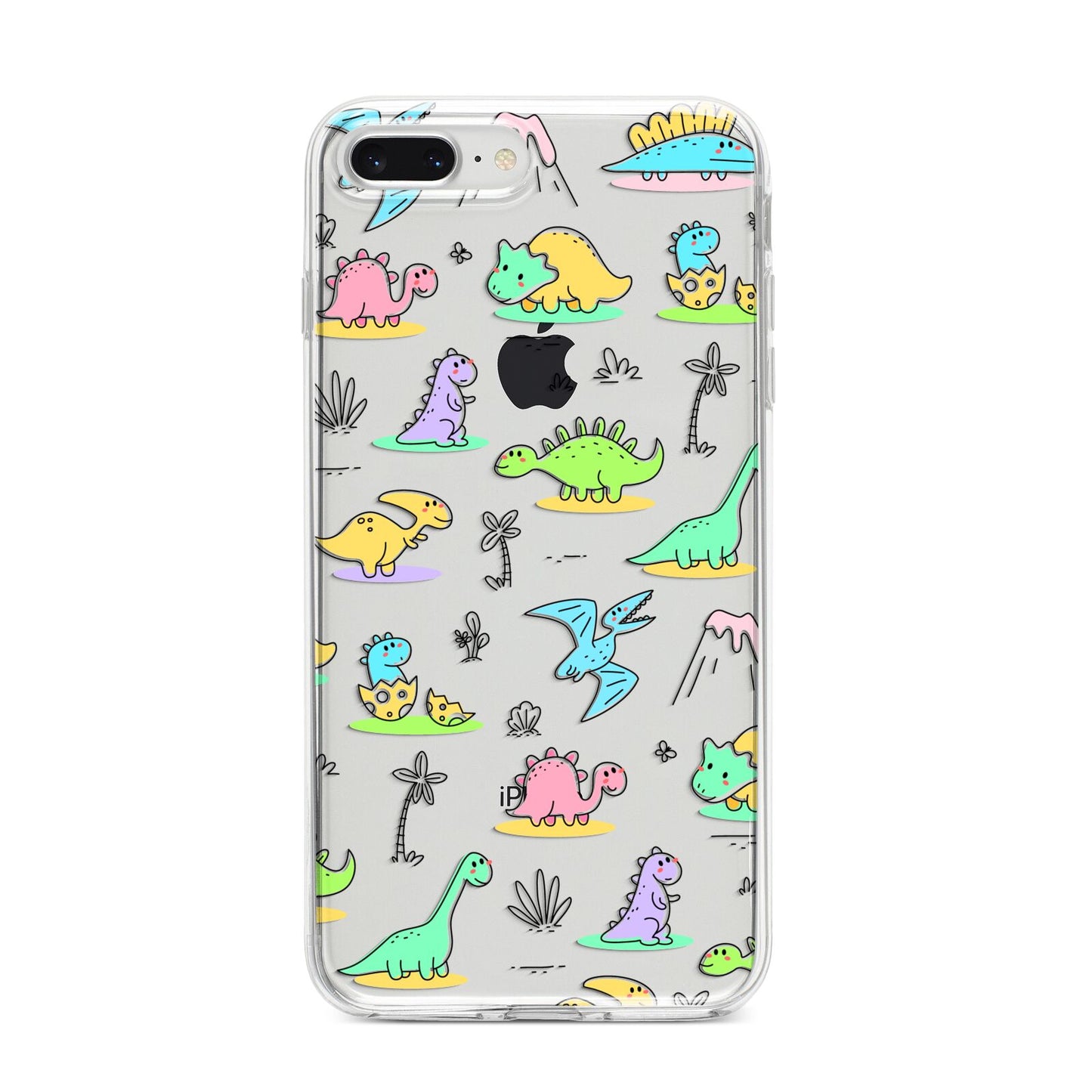 Dinosaur iPhone 8 Plus Bumper Case on Silver iPhone