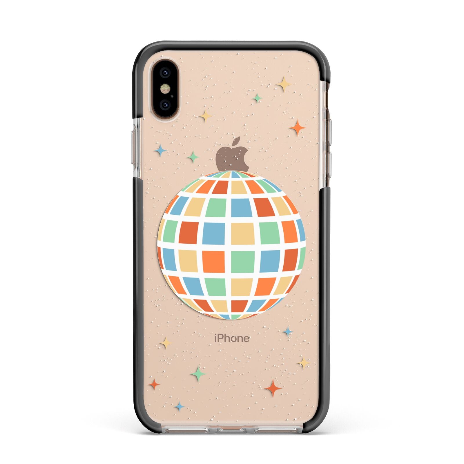 Disco Ball Apple iPhone Xs Max Impact Case Black Edge on Gold Phone