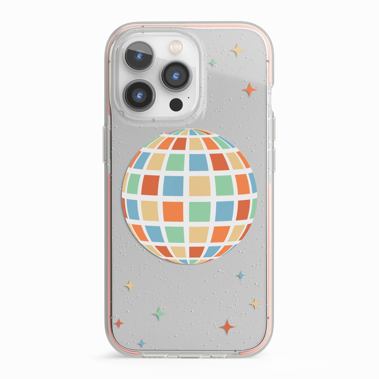 Disco Ball iPhone 13 Pro TPU Impact Case with Pink Edges