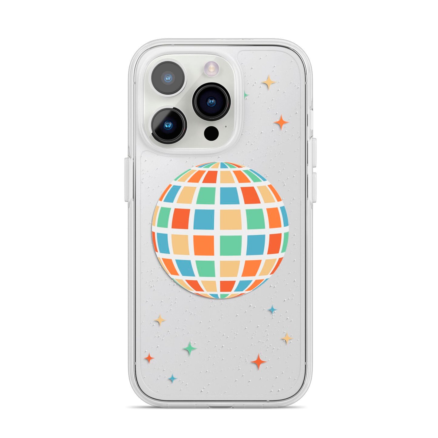 Disco Ball iPhone 14 Pro Clear Tough Case Silver