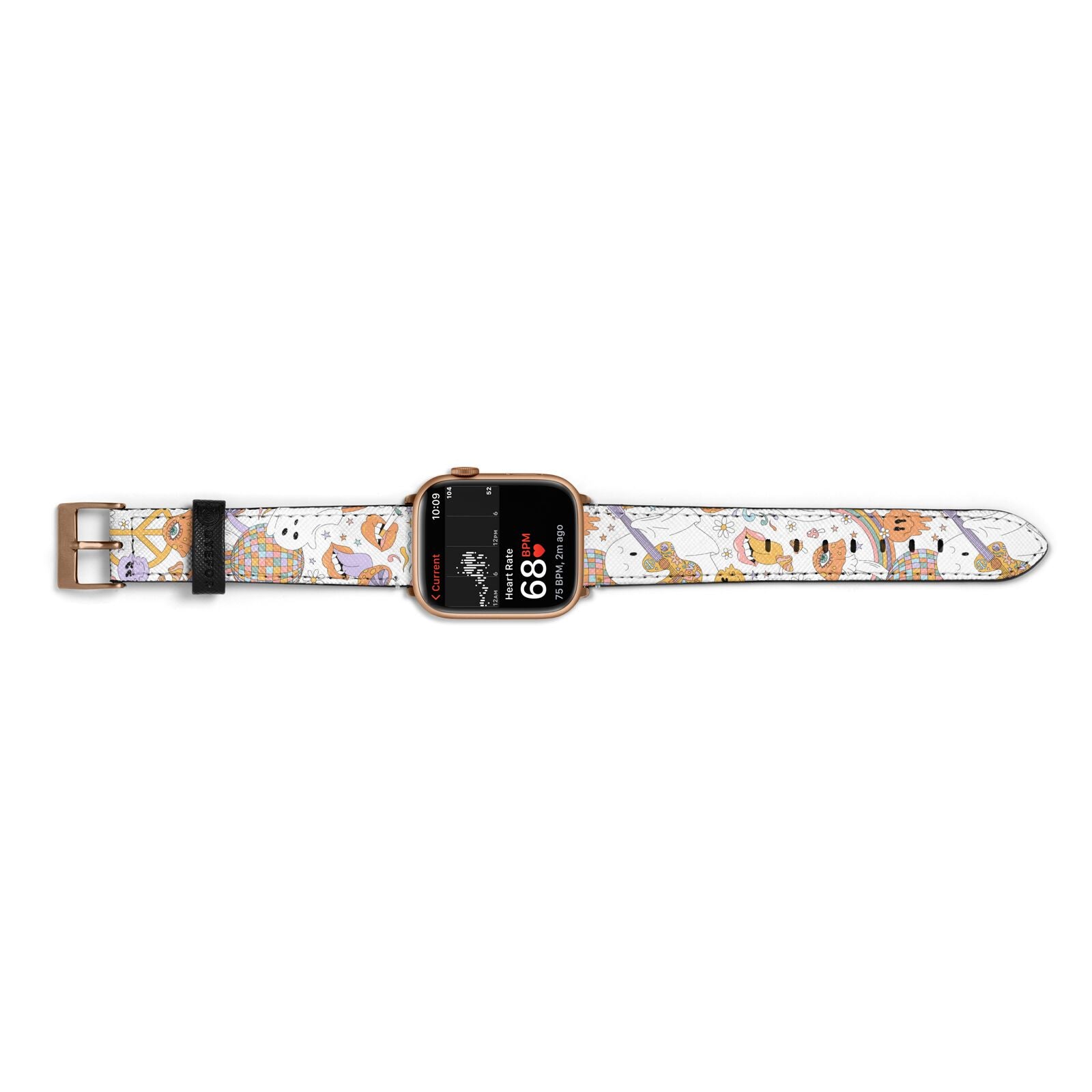 Disco Ghosts Apple Watch Strap Size 38mm Landscape Image Gold Hardware