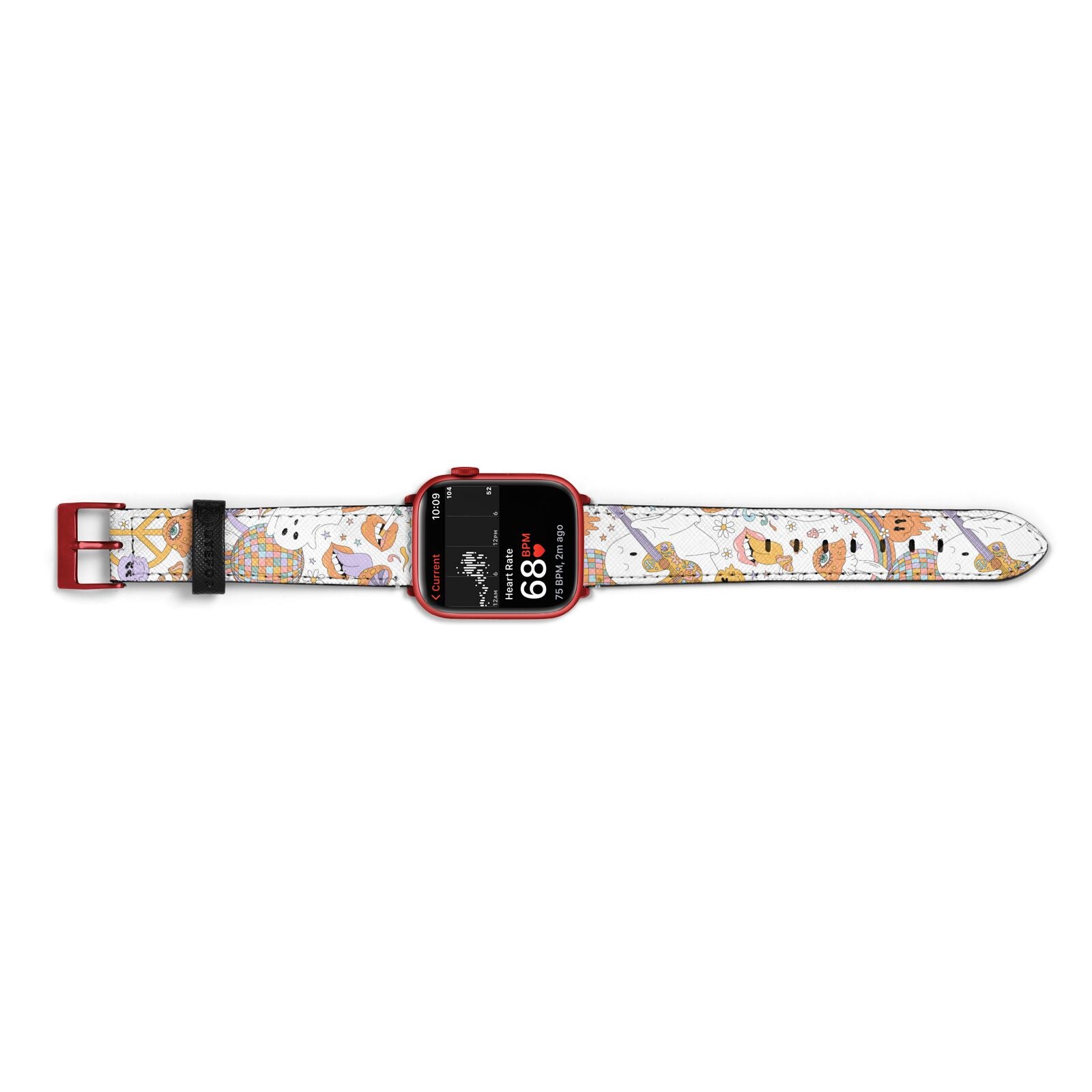 Disco Ghosts Apple Watch Strap Size 38mm Landscape Image Red Hardware