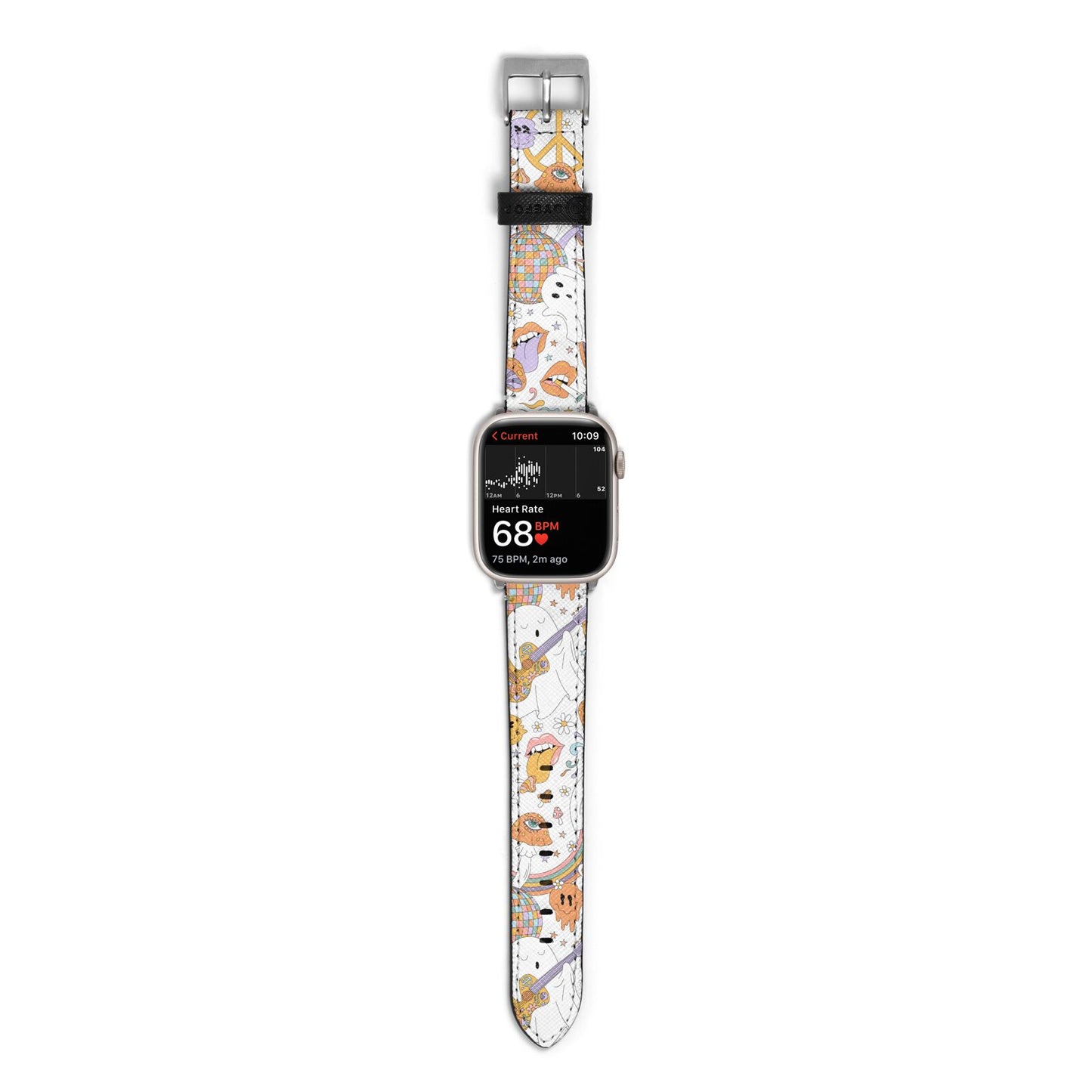Disco Ghosts Apple Watch Strap Size 38mm with Silver Hardware