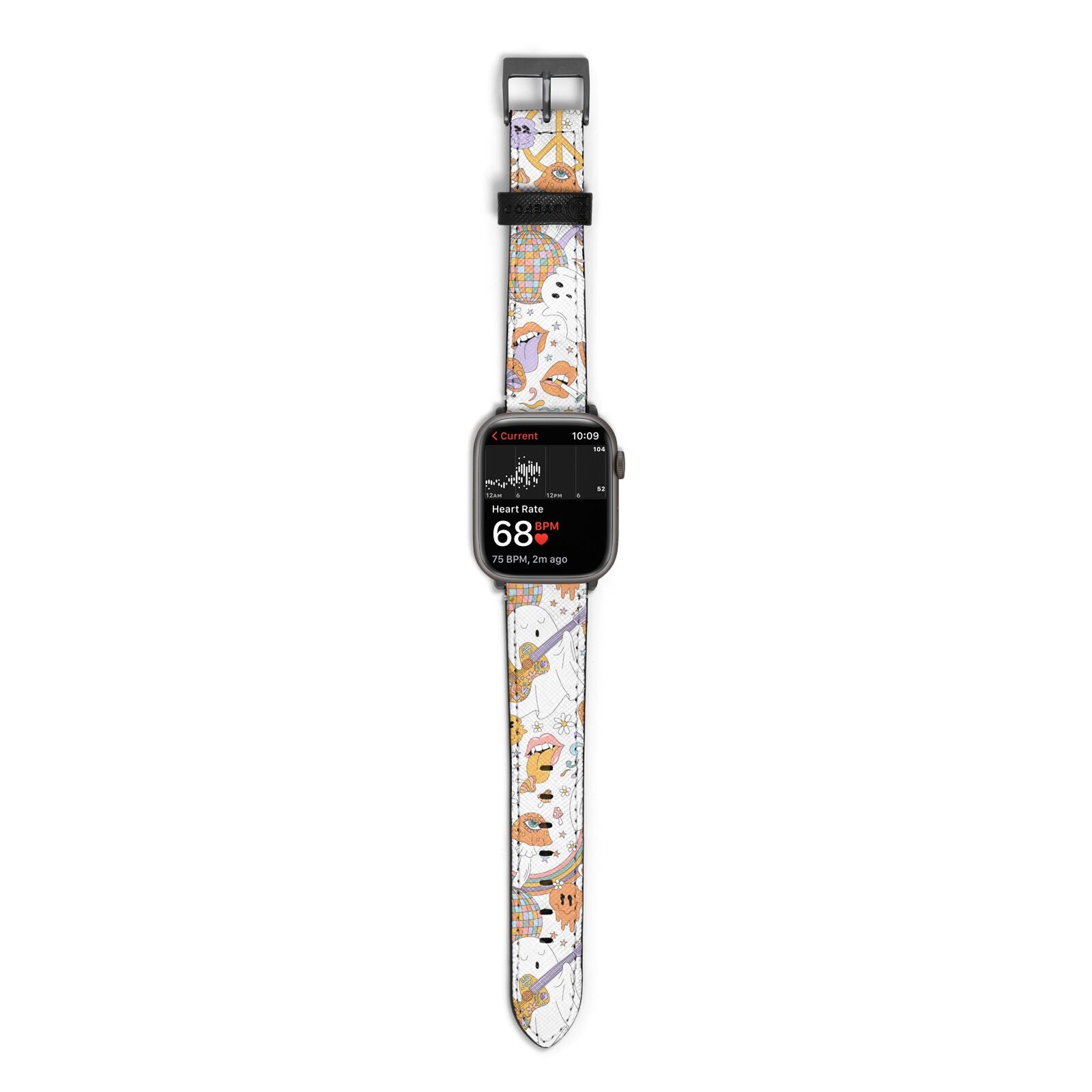 Disco Ghosts Apple Watch Strap Size 38mm with Space Grey Hardware