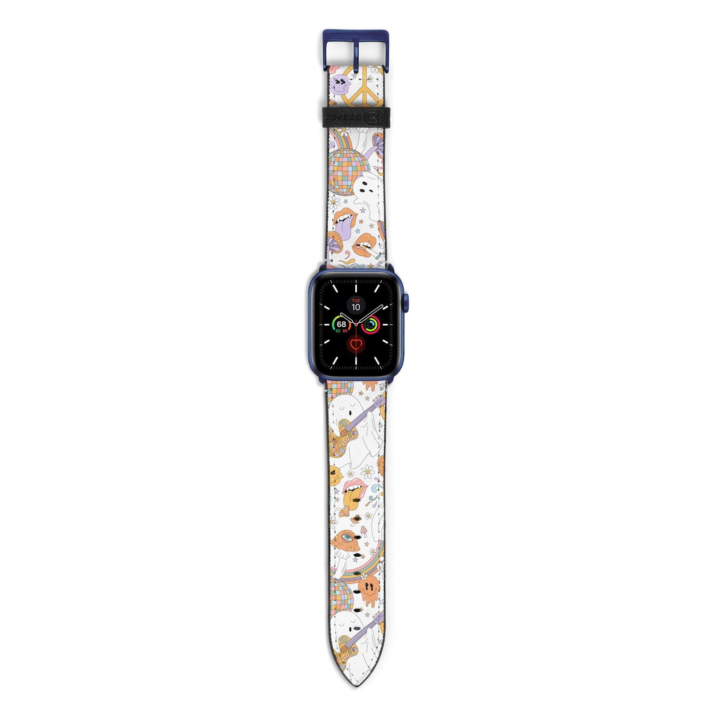 Disco Ghosts Apple Watch Strap with Blue Hardware