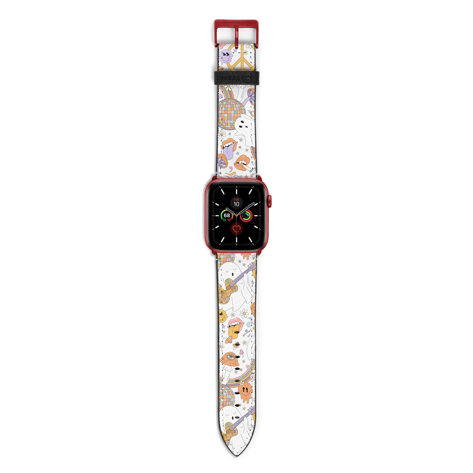 Disco Ghosts Apple Watch Strap with Red Hardware