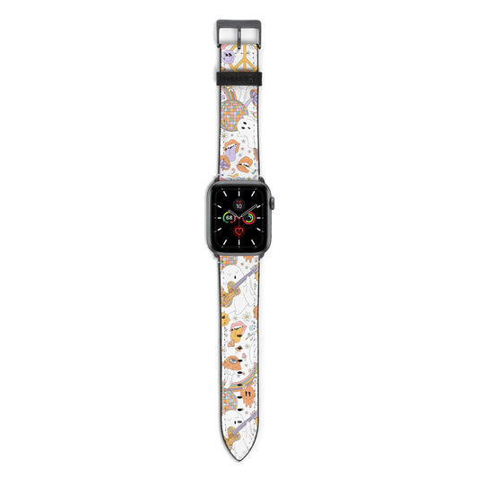 Disco Ghosts Apple Watch Strap with Space Grey Hardware