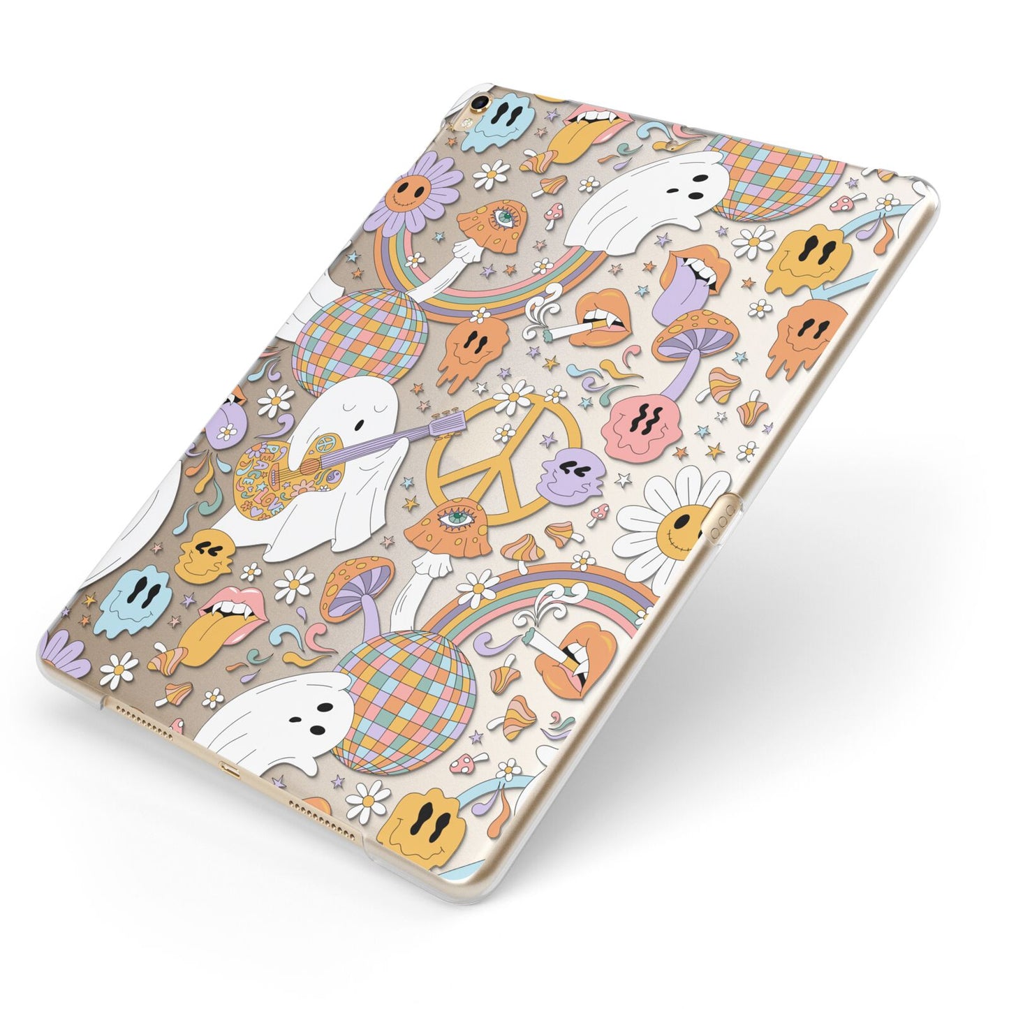 Disco Ghosts Apple iPad Case on Gold iPad Side View