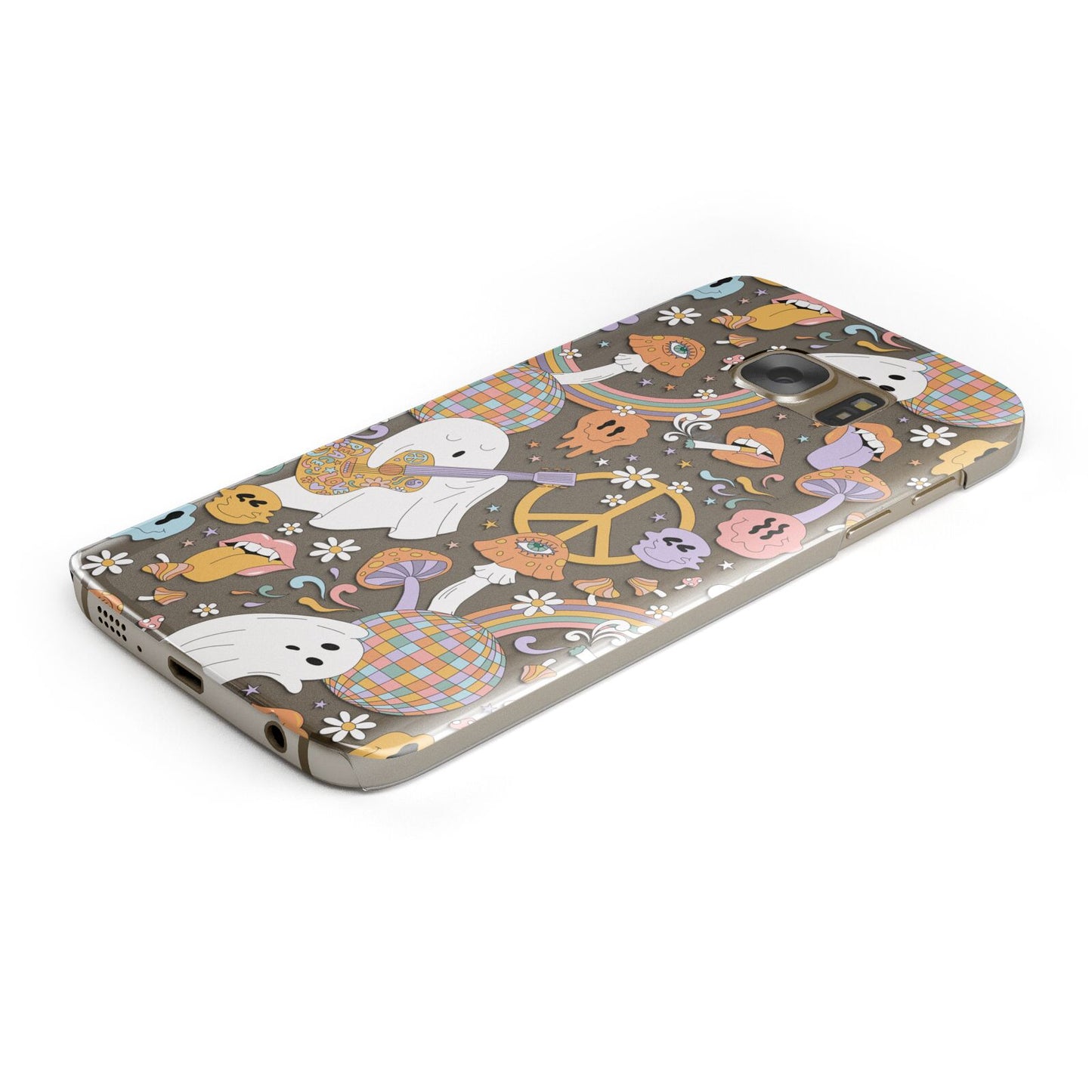 Disco Ghosts Protective Samsung Galaxy Case Angled Image