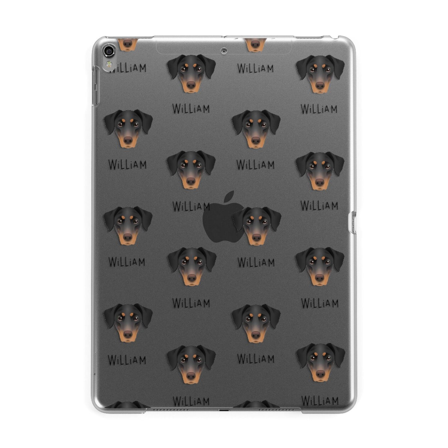 Dobermann Icon with Name Apple iPad Grey Case