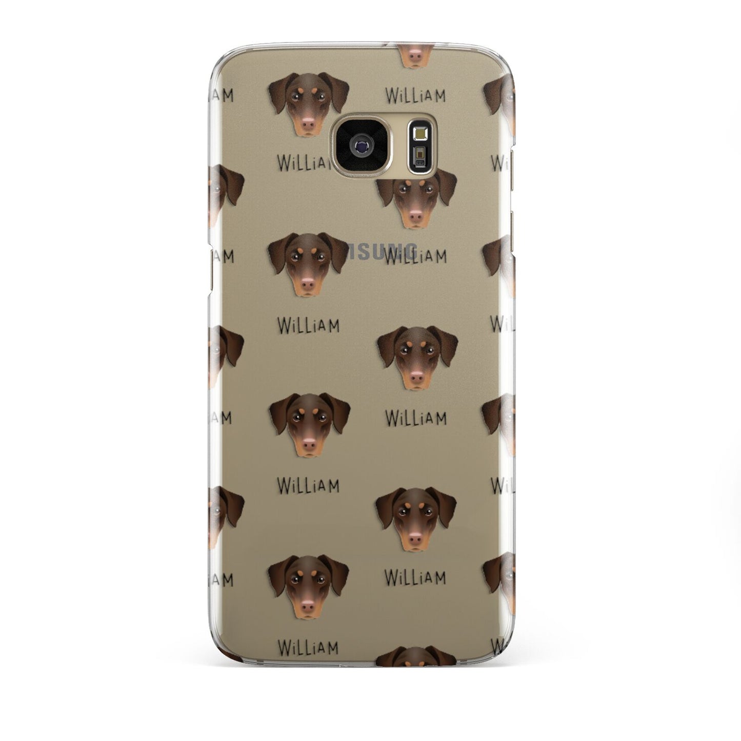 Dobermann Icon with Name Samsung Galaxy S7 Edge Case