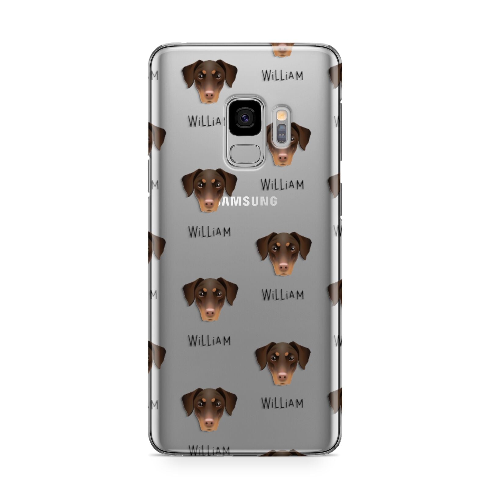 Dobermann Icon with Name Samsung Galaxy S9 Case