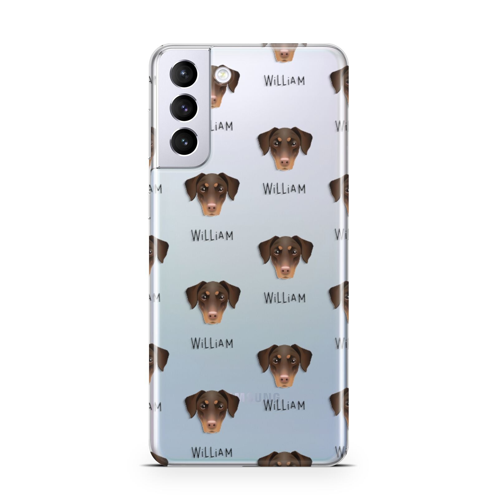 Dobermann Icon with Name Samsung S21 Plus Phone Case