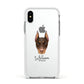 Dobermann Personalised Apple iPhone Xs Impact Case White Edge on Silver Phone