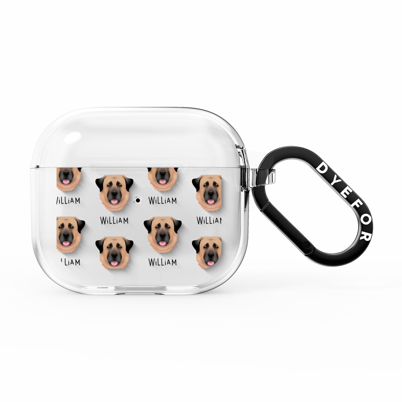 Dog Icon with Name AirPods Clear Case 3rd Gen