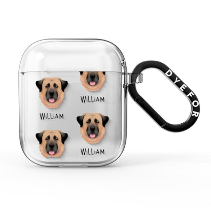 Dog Icon with Name AirPods Clear Case