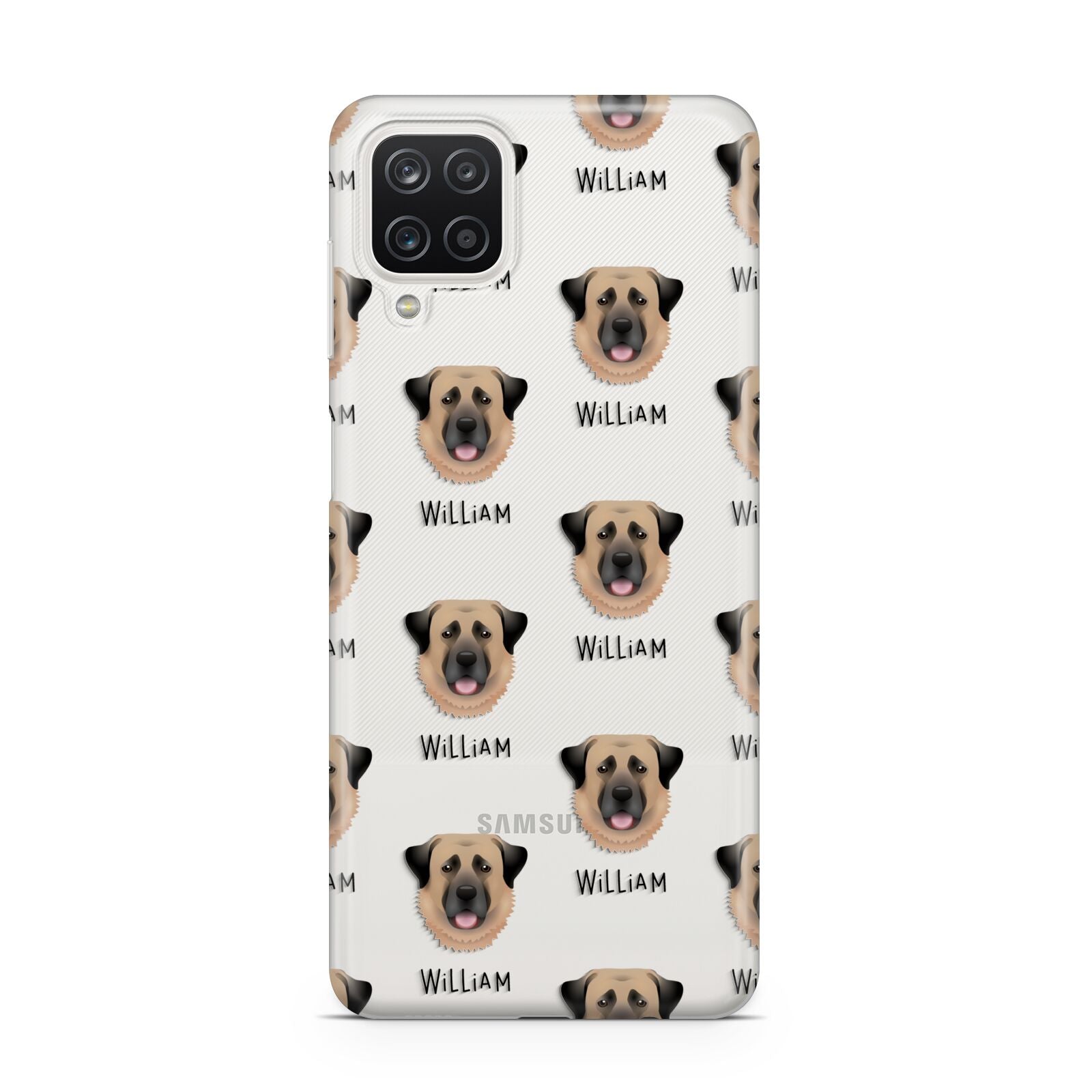 Dog Icon with Name Samsung A12 Case