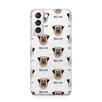 Dog Icon with Name Samsung S21 Case
