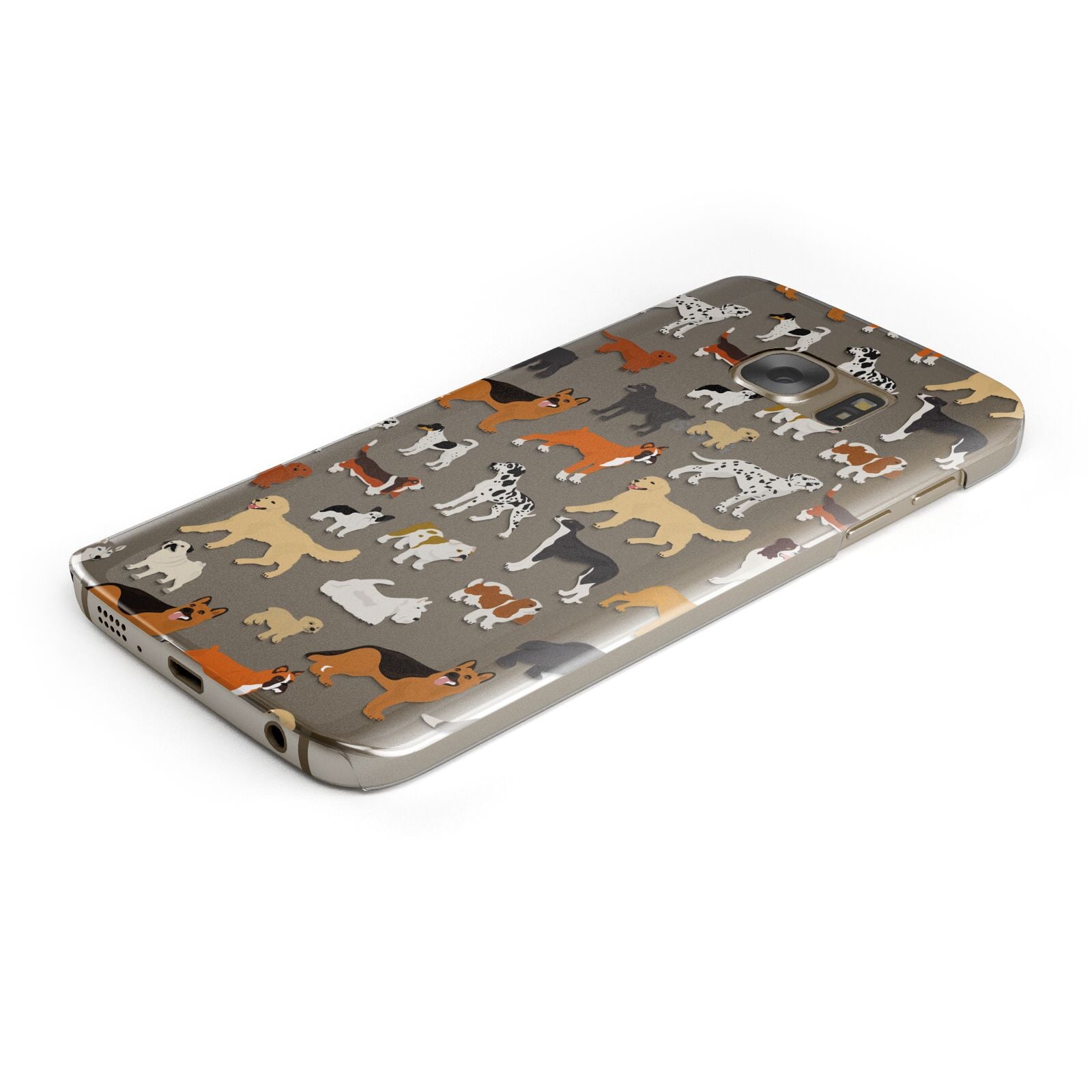 Dog Illustration Protective Samsung Galaxy Case Angled Image