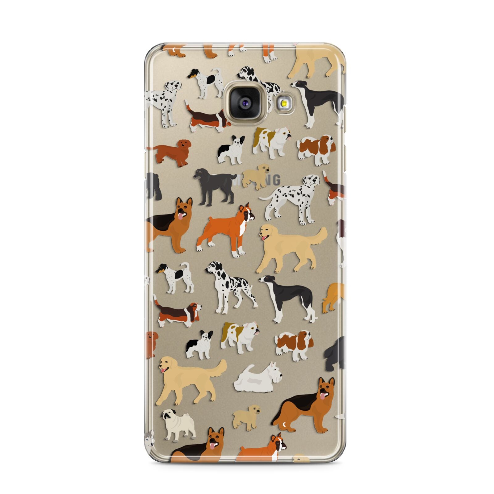 Dog Illustration Samsung Galaxy A3 2016 Case on gold phone