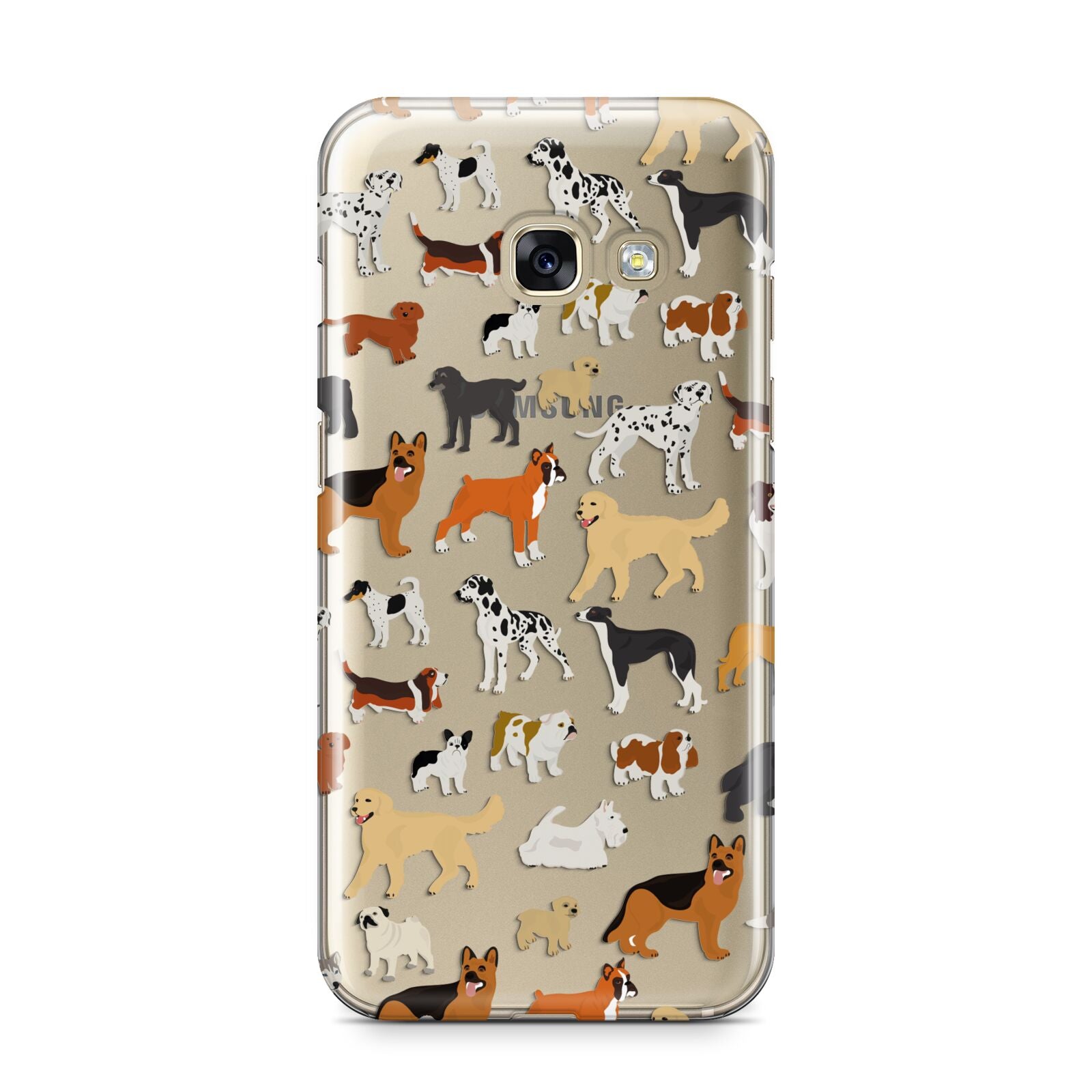 Dog Illustration Samsung Galaxy A3 2017 Case on gold phone