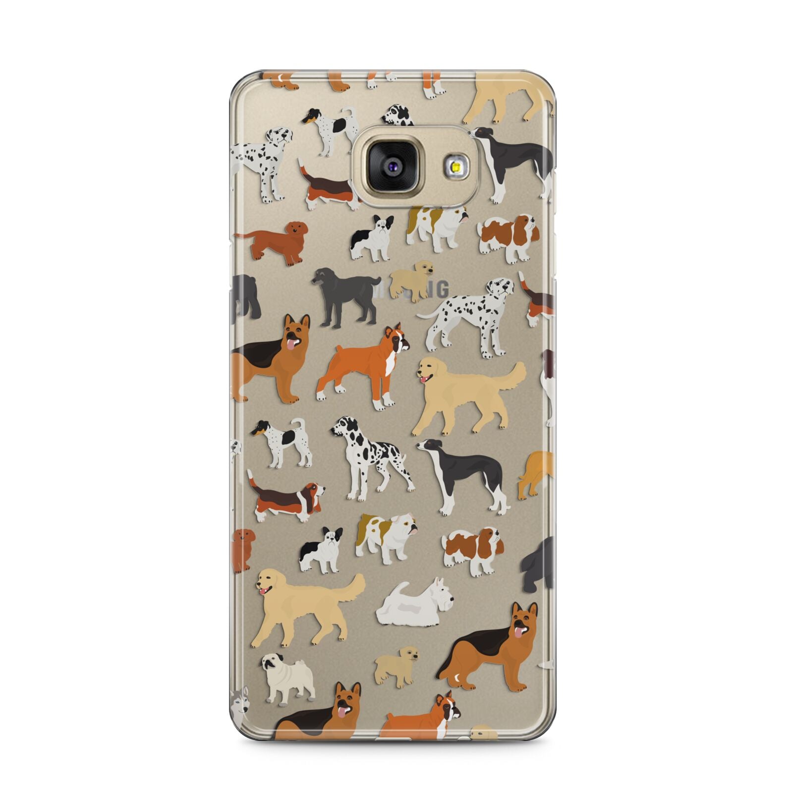 Dog Illustration Samsung Galaxy A5 2016 Case on gold phone