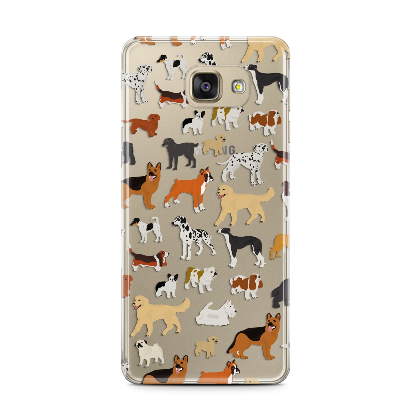 Dog Illustration Samsung Galaxy A7 2016 Case on gold phone