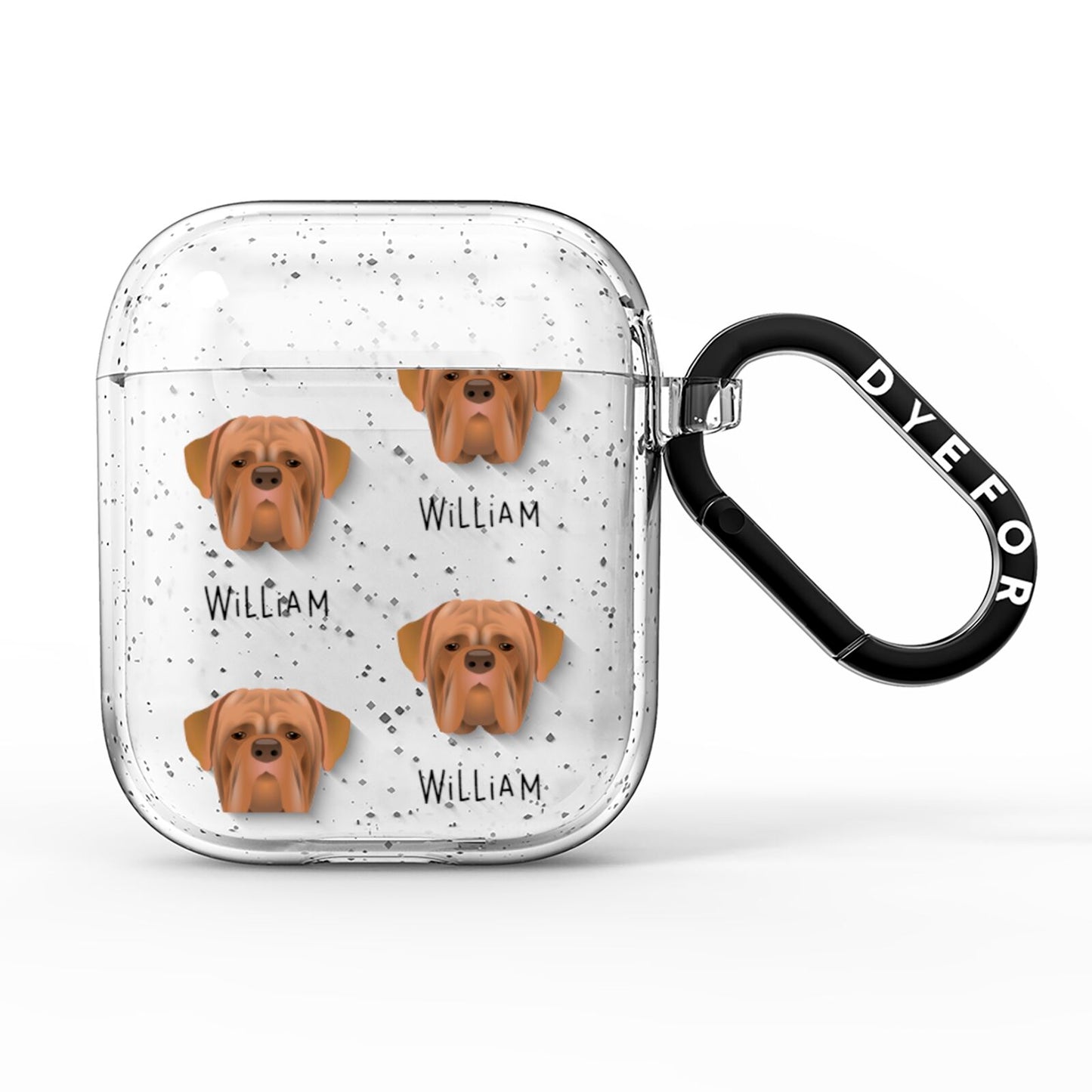 Dogue de Bordeaux Icon with Name AirPods Glitter Case