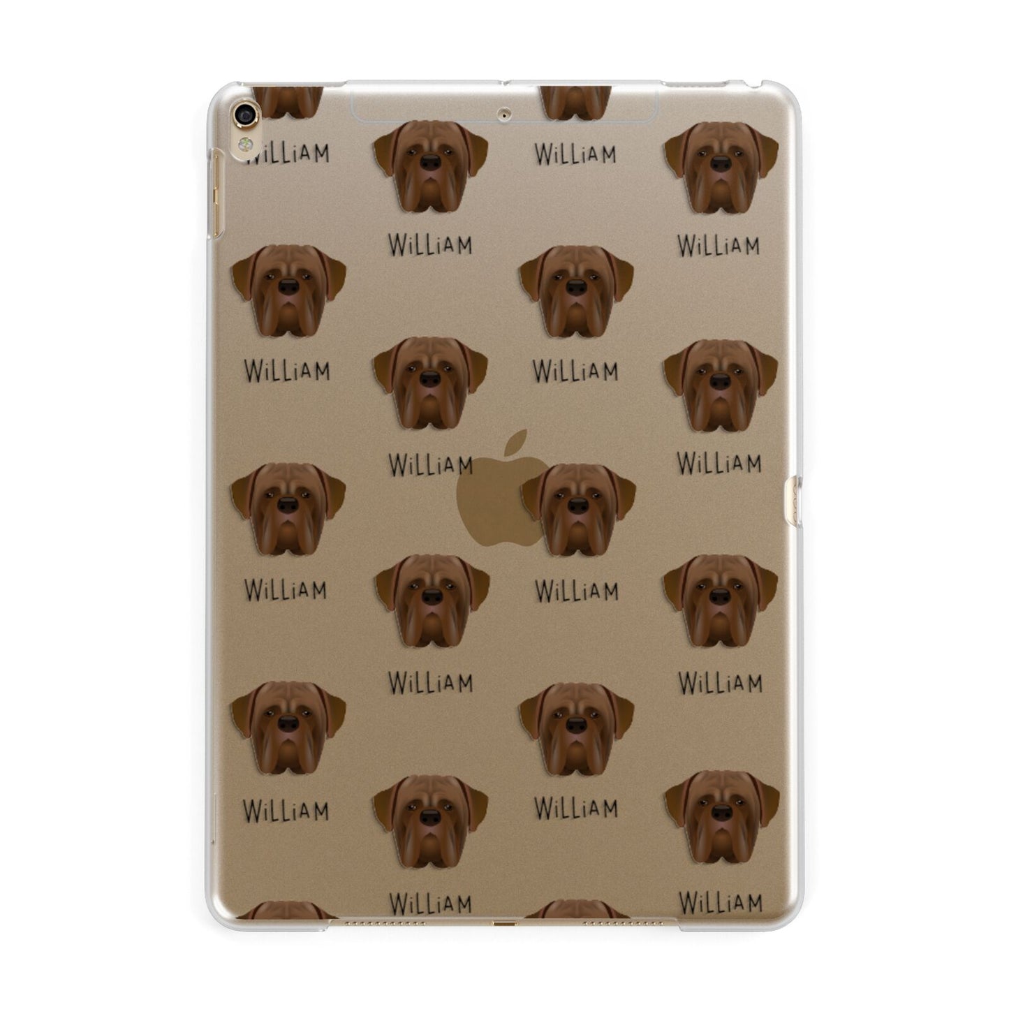 Dogue de Bordeaux Icon with Name Apple iPad Gold Case