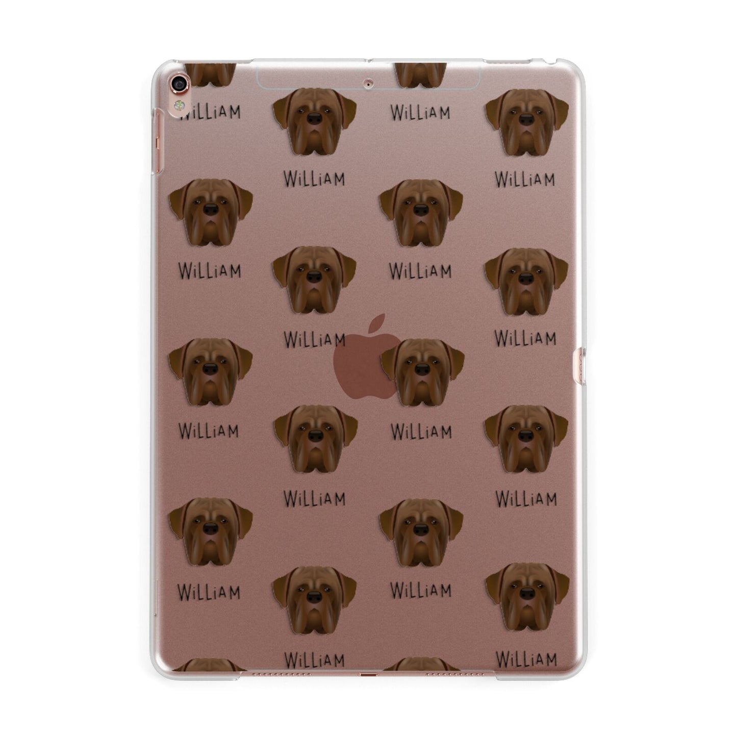 Dogue de Bordeaux Icon with Name Apple iPad Rose Gold Case