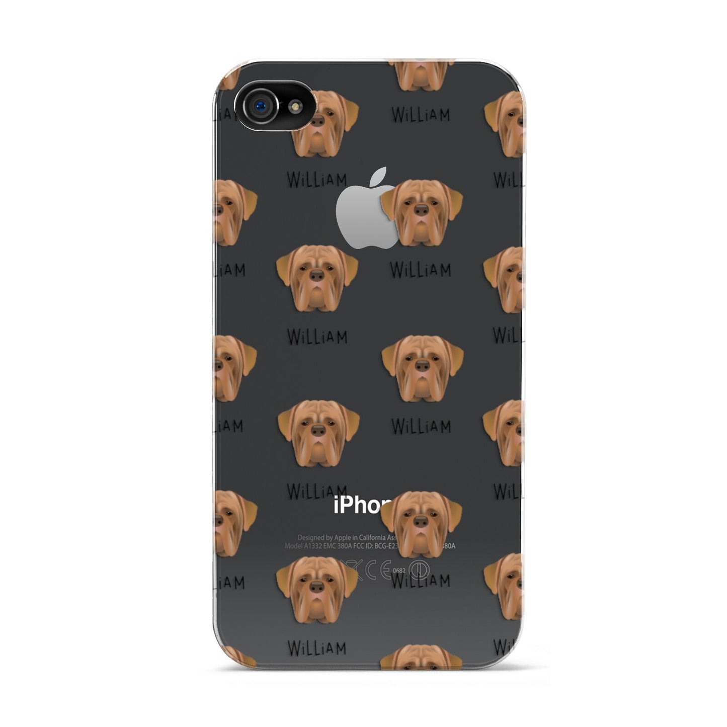 Dogue de Bordeaux Icon with Name Apple iPhone 4s Case