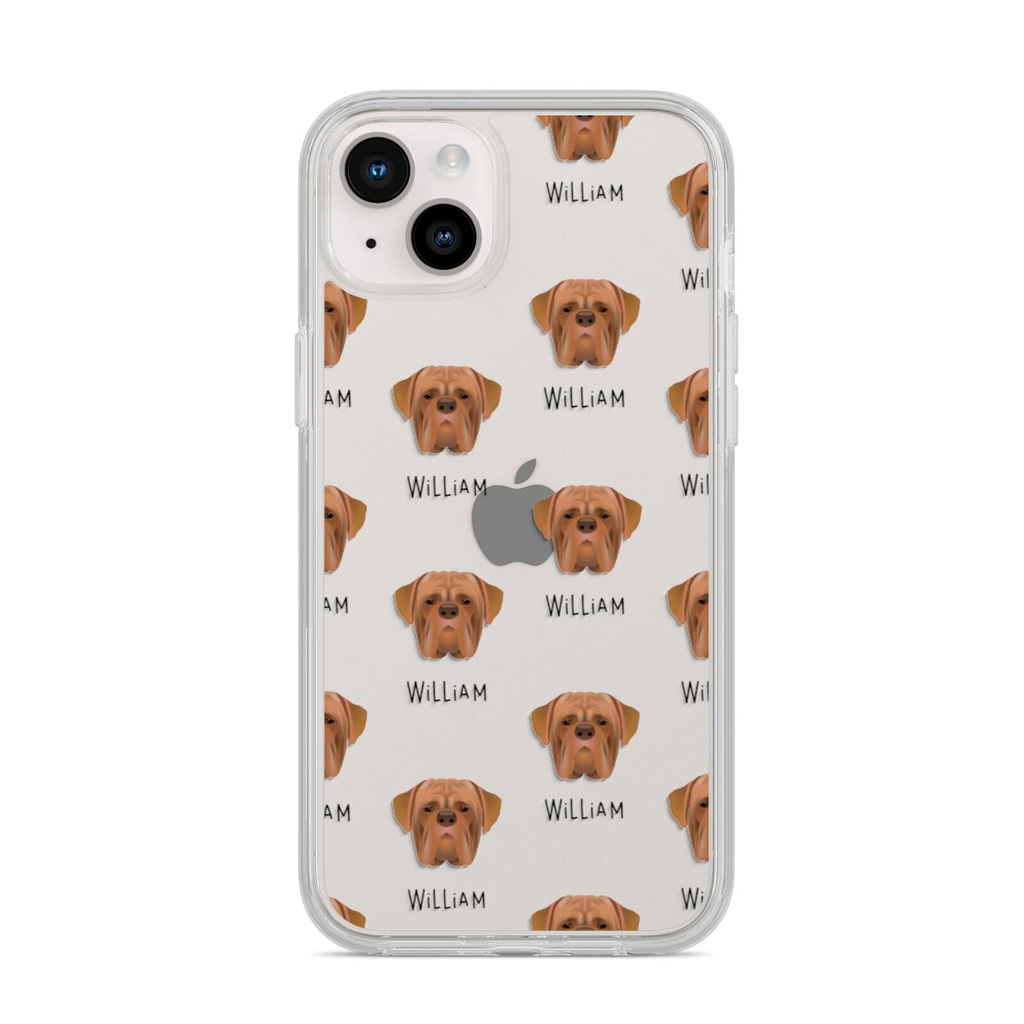 Dogue de Bordeaux Icon with Name iPhone 14 Plus Clear Tough Case Starlight