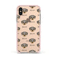 Dorkie Icon with Name Apple iPhone Xs Impact Case Pink Edge on Gold Phone