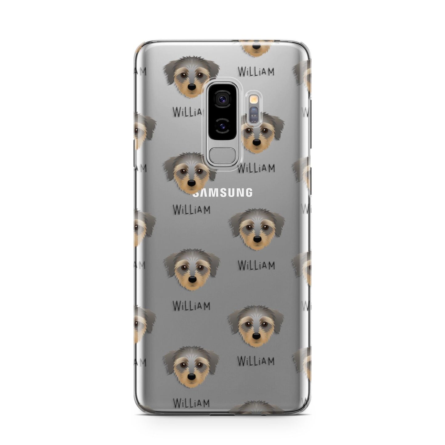 Dorkie Icon with Name Samsung Galaxy S9 Plus Case on Silver phone