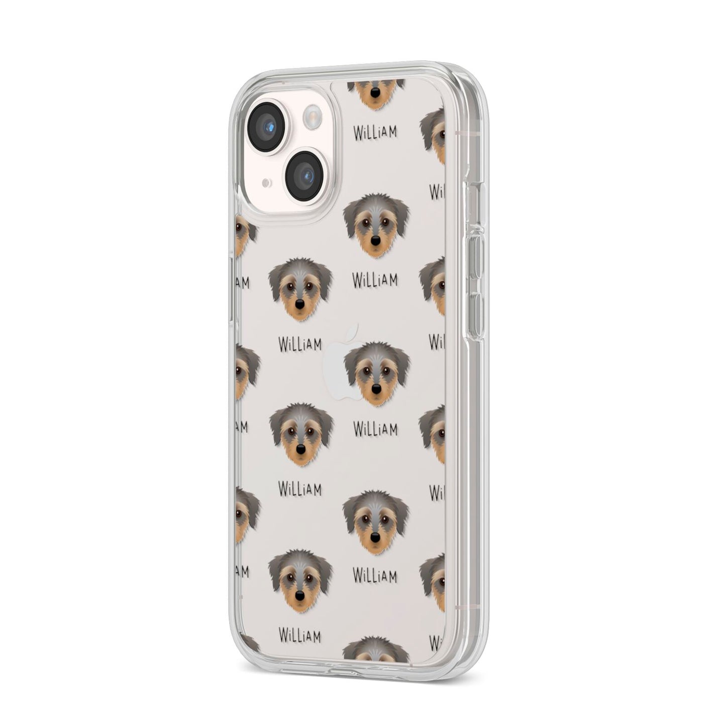 Dorkie Icon with Name iPhone 14 Clear Tough Case Starlight Angled Image