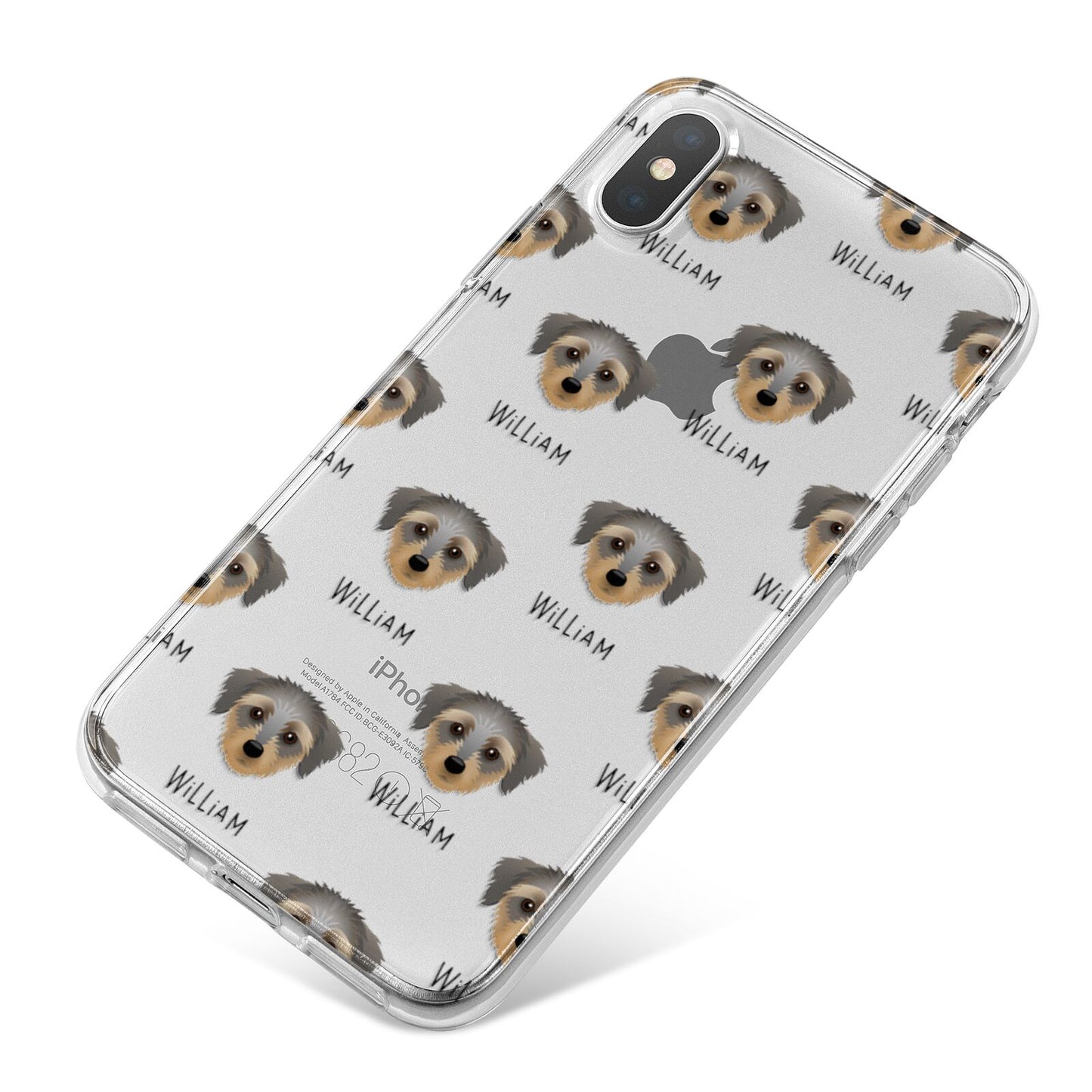 Dorkie Icon with Name iPhone X Bumper Case on Silver iPhone